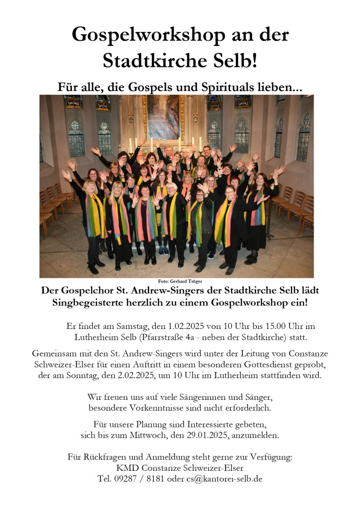 Einladung Gospelworkshop